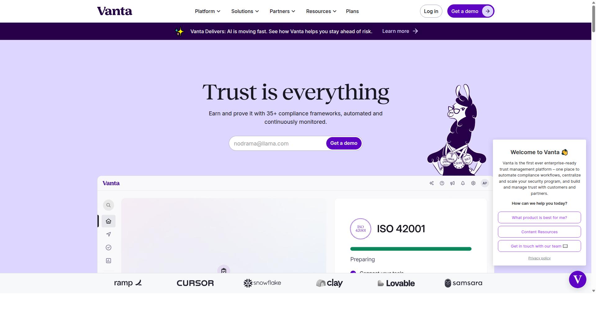 Vanta website