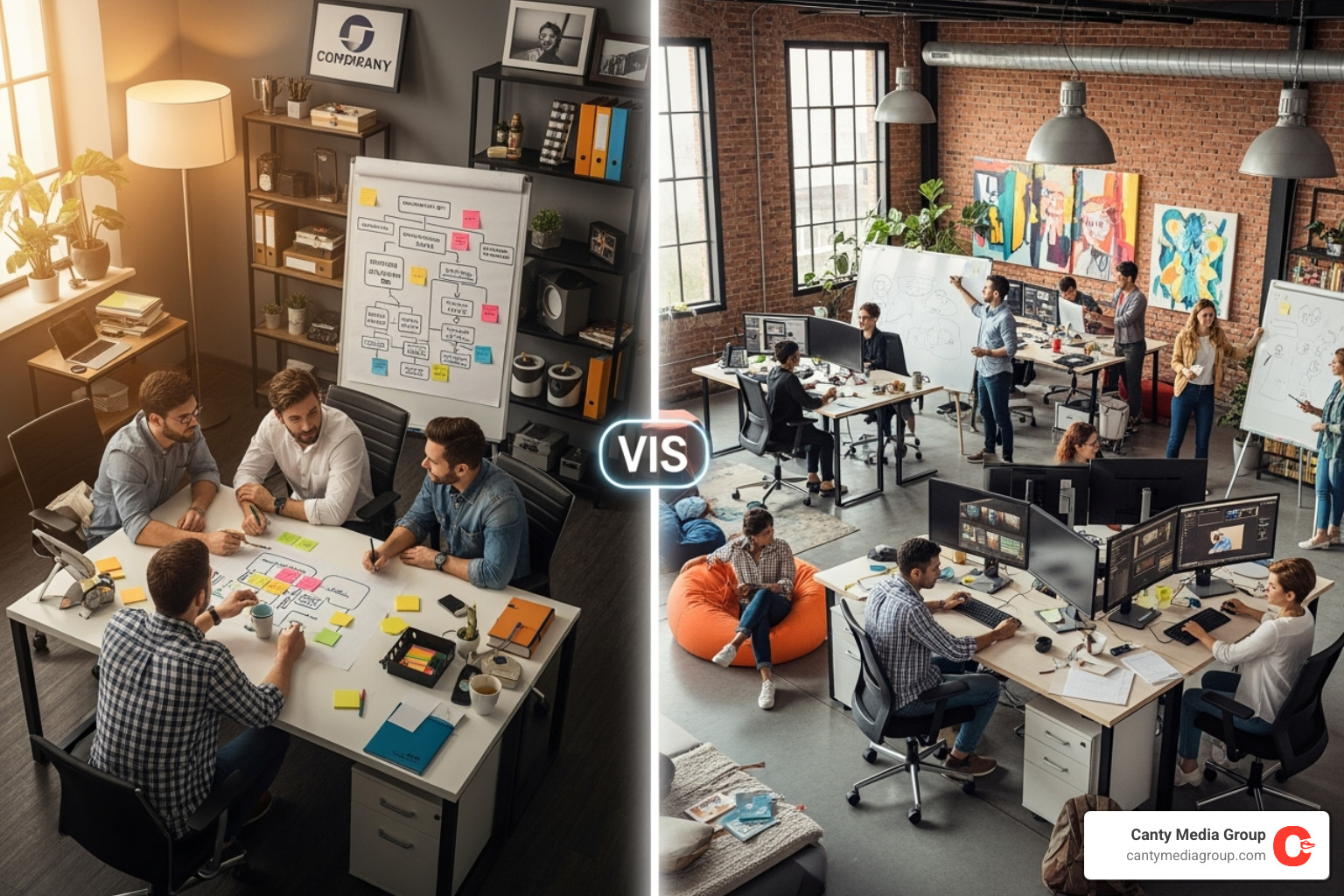 A comparison table illustrating the pros and cons of agency vs. in-house marketing teams - digital marketing agency